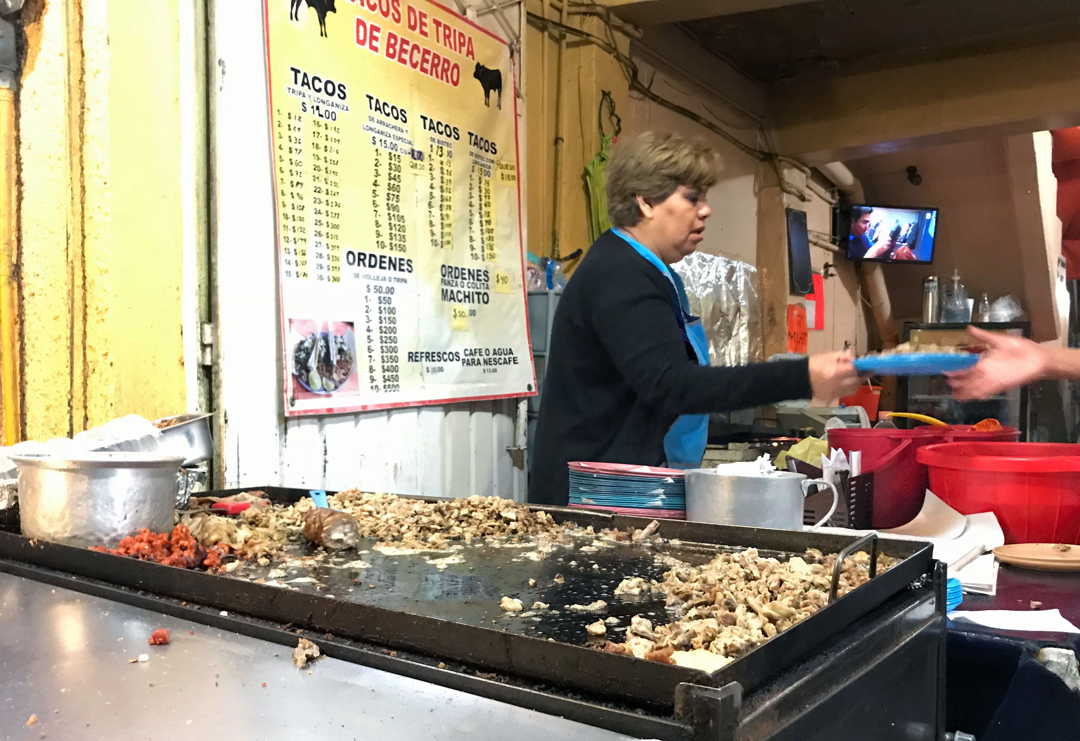 tacos de tripa de becerro