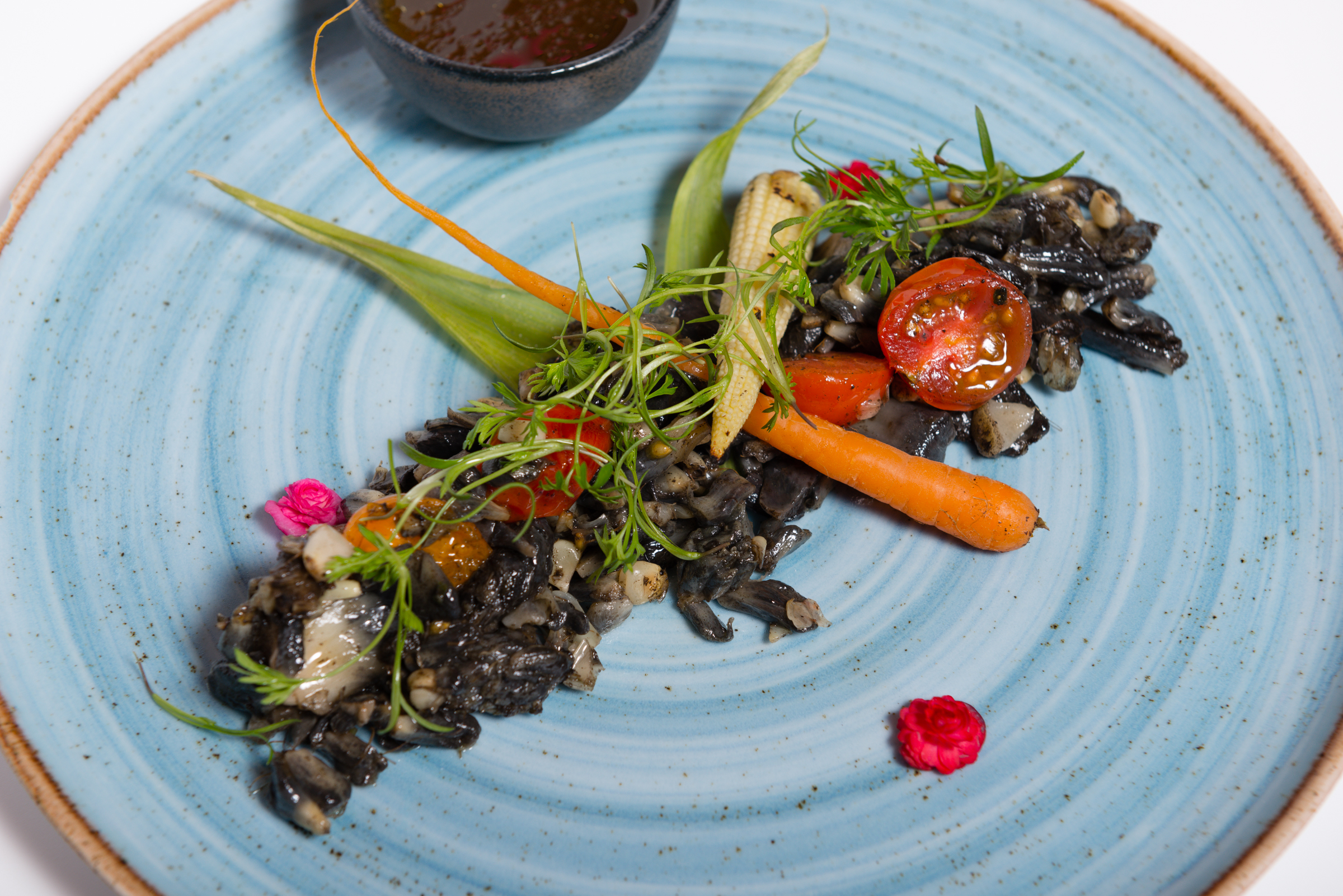 Comida con flores en la CDMX