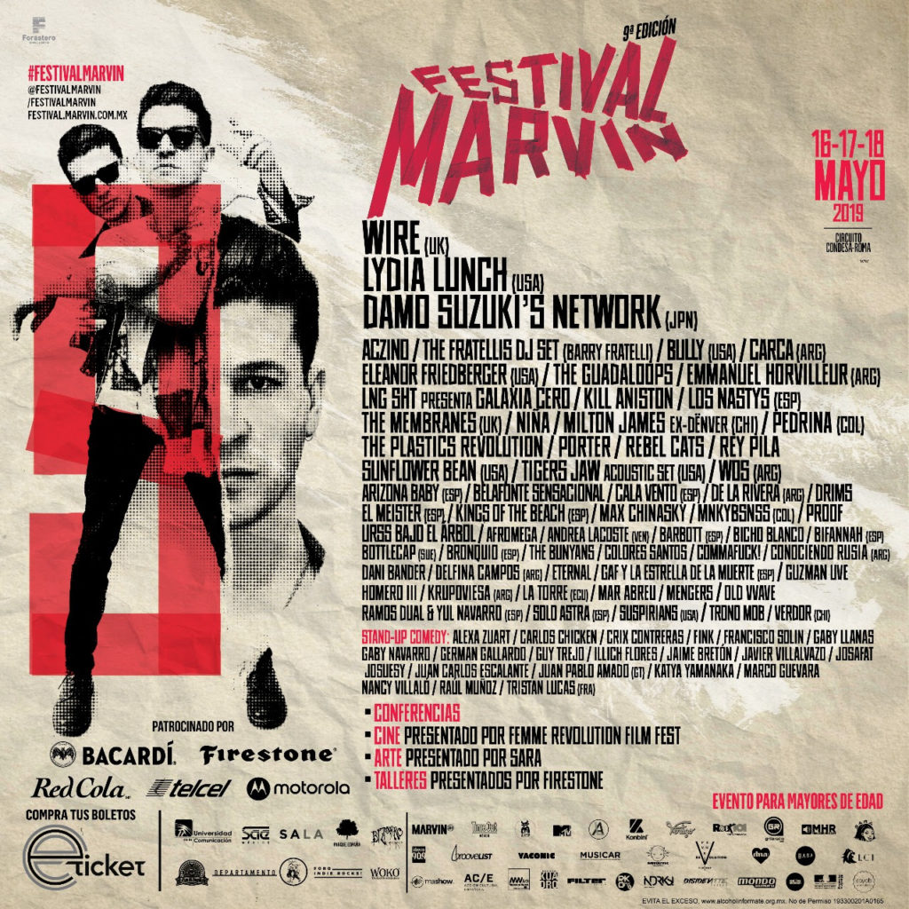 horarios del Festival Marvin 2019 POSTER