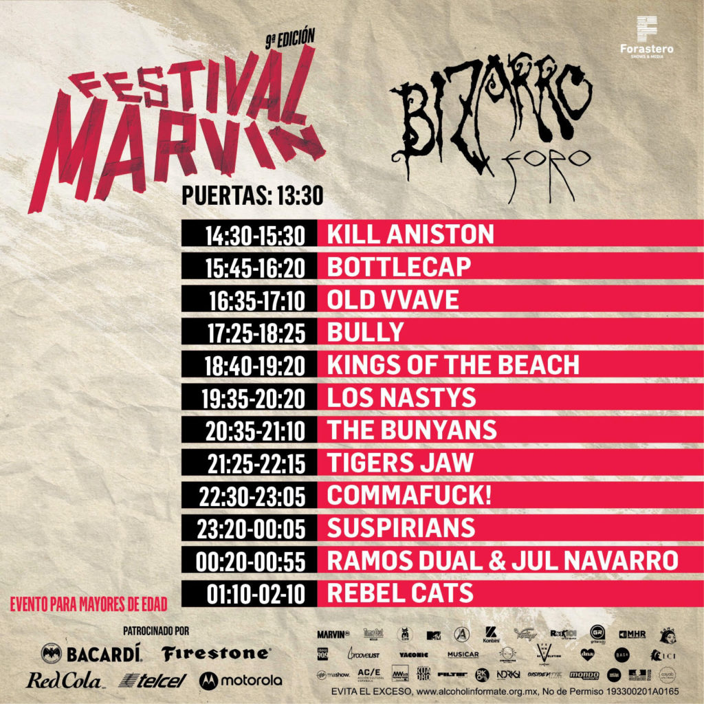 horarios del Festival Marvin 2019 bizarro