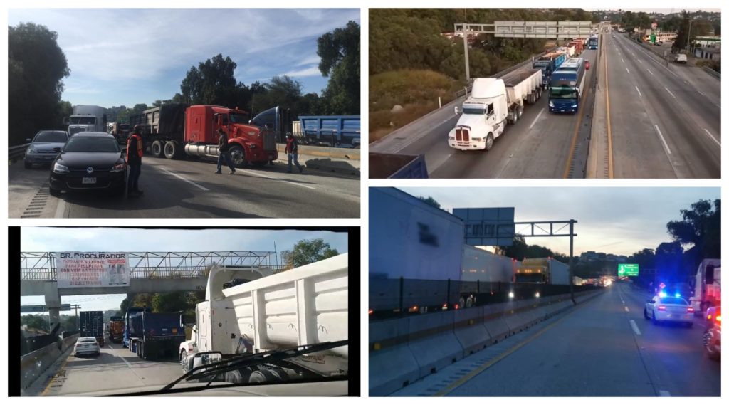 Bloqueo en la autopista méxico-querétaro