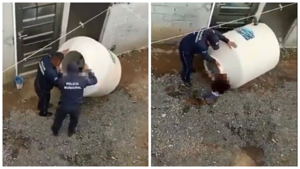 rescataron a niña de un tinaco en Chalco