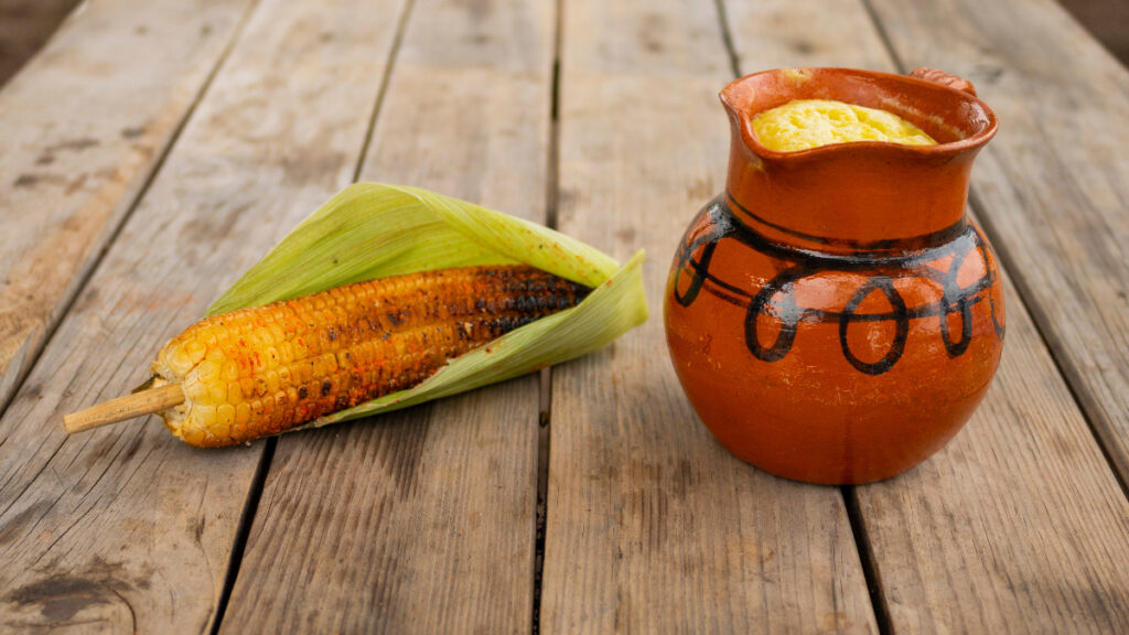 pulque tarro elote gastronomía