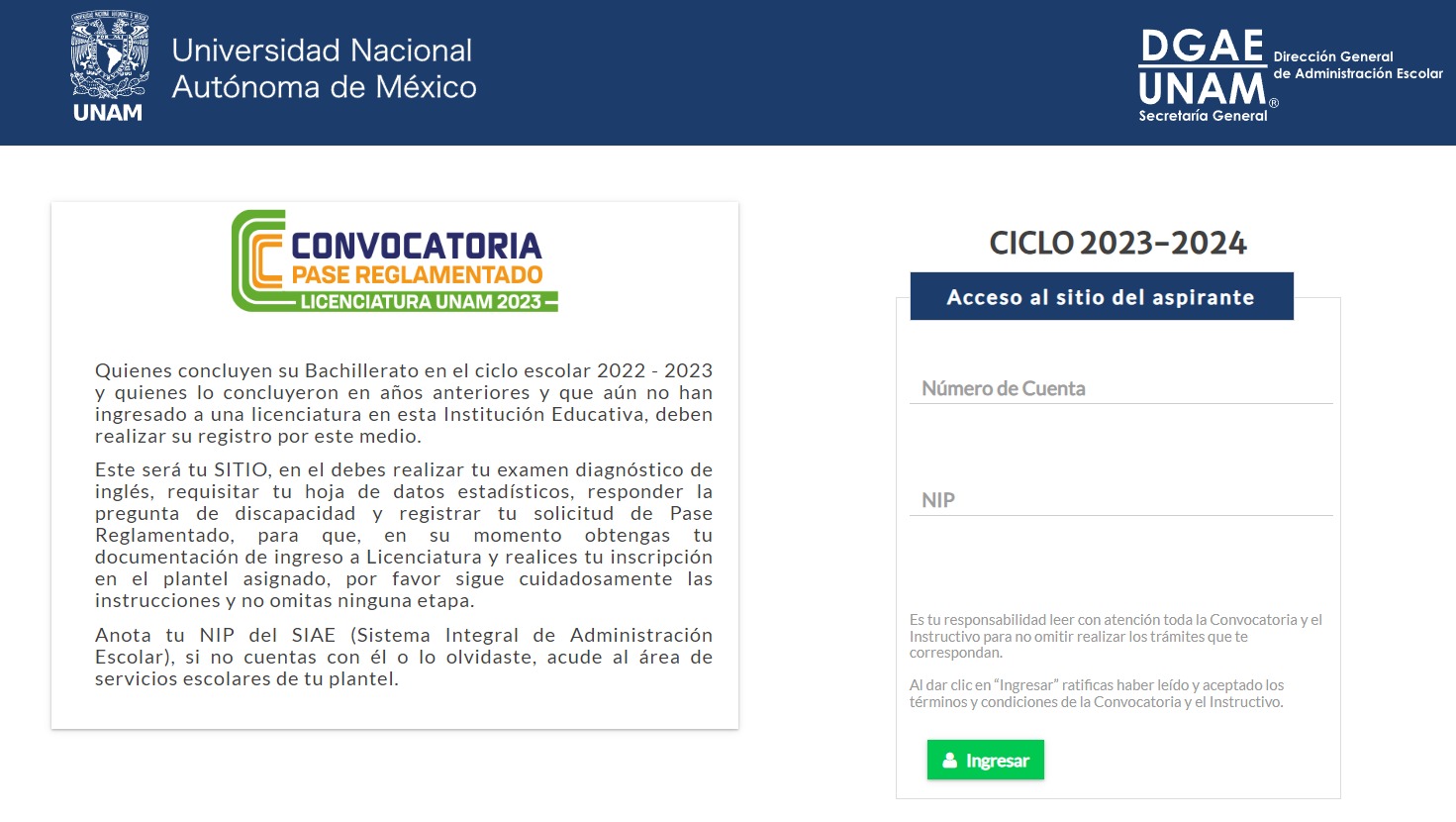 Tu Sitio Unam Pase Reglamentado 2023