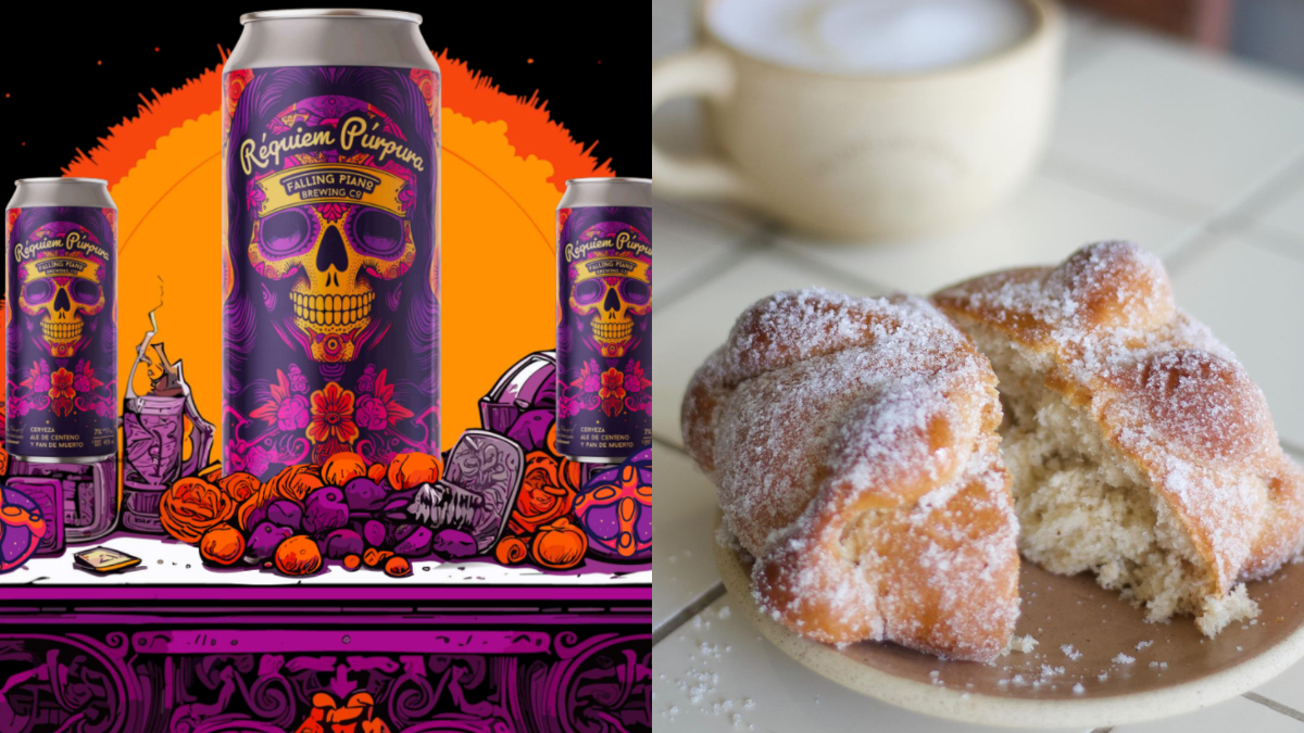 cerveza réquiem púrpura pan de muerto
