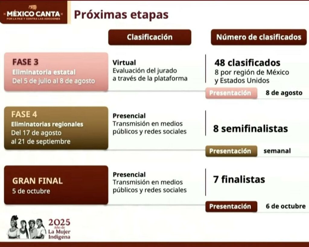 Etapas del concurso México Canta
