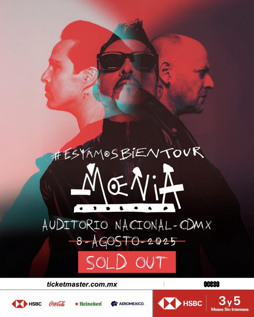 Flyer del concierrto de Moenia, uno de los conciertos más esperados de agosto 2025 en CDMX.