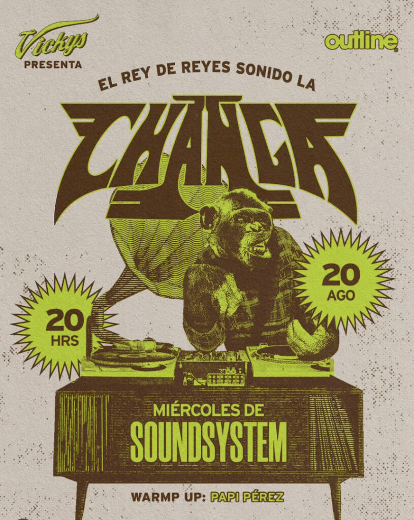 Flyer del "Miércoles de Soundsystem" en Outline.