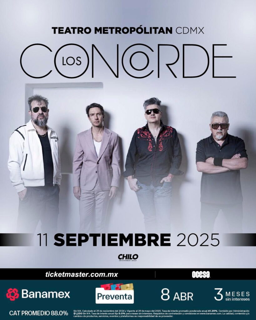 El concierto de los Concorde será uno de los más chidos de septiembre en CDMX.