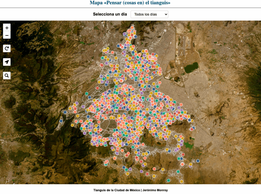 Mapa de tianguis de CDMX