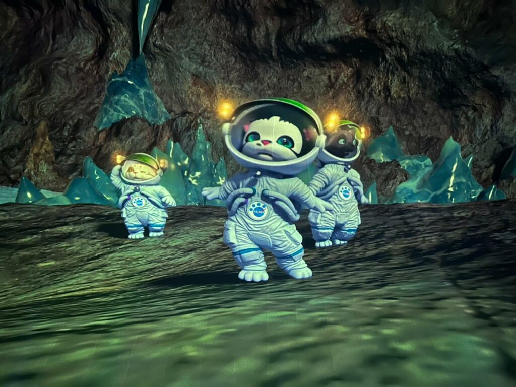 Escena de la película Gatonautas a la luna.