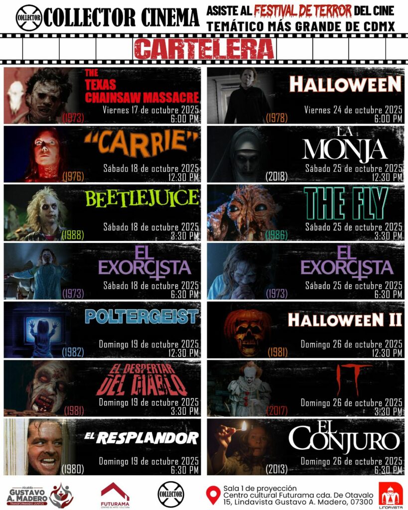 Cartelera del Festival de Terror.