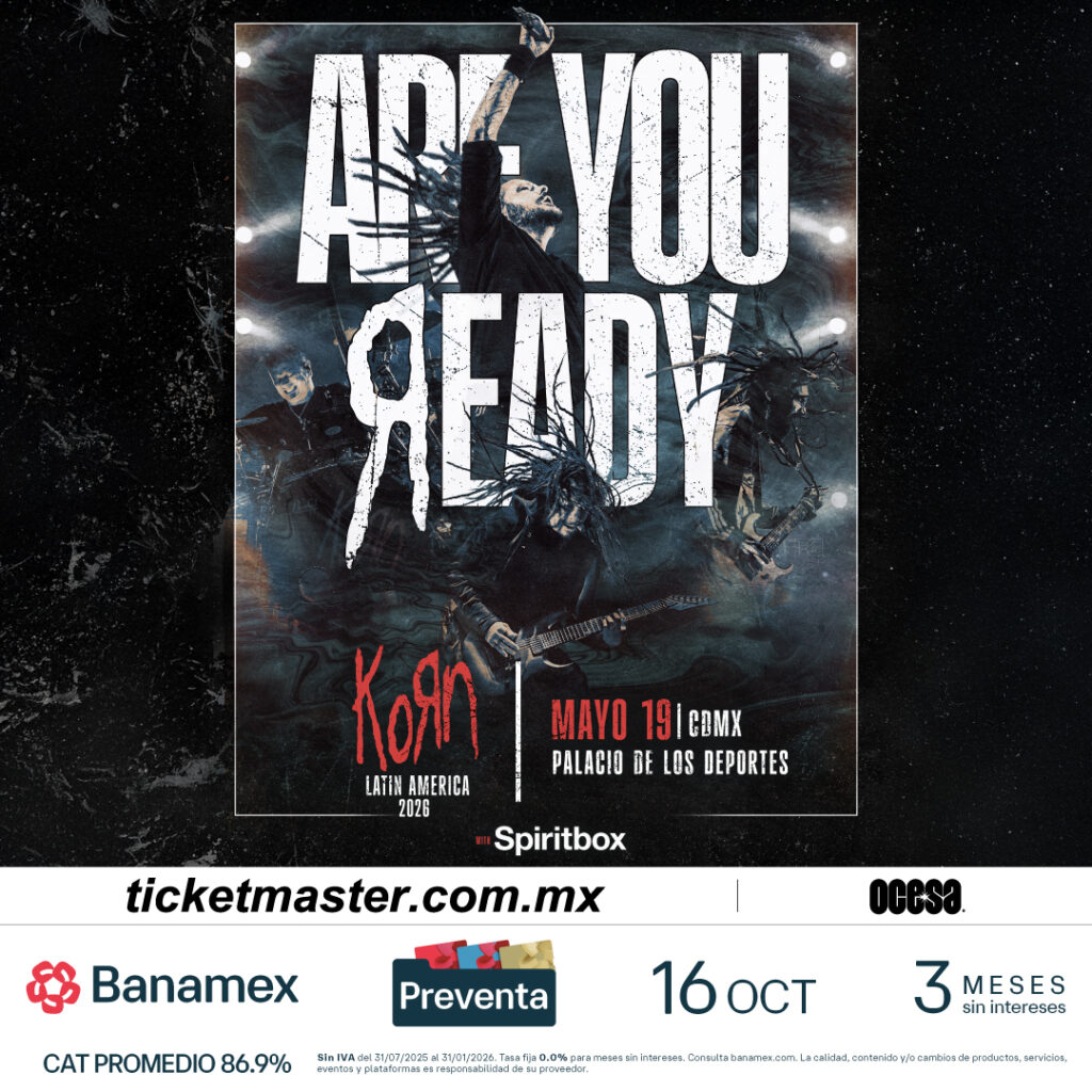 Poster del concierto de Korn en CDMX.