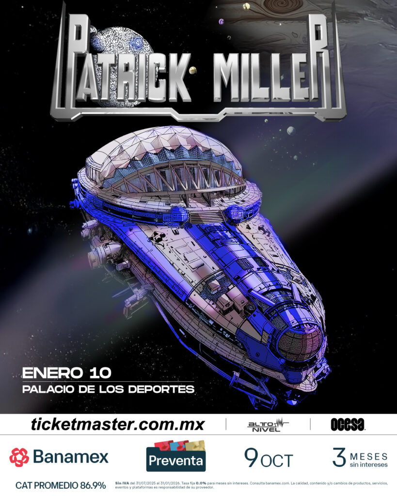 Póster del concierto de Patrick Miller en el Palacio de los Deportes.