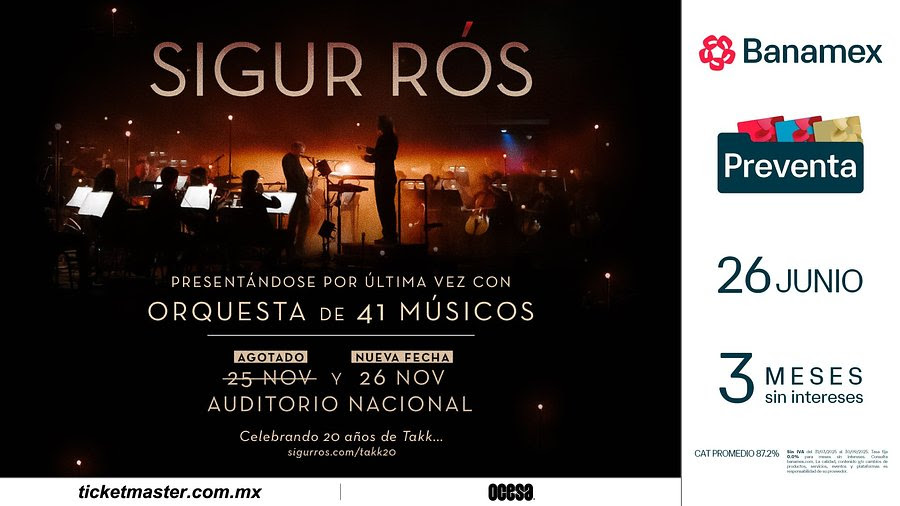 Póster de los conciertos de Sigur Rós en CDMX.
