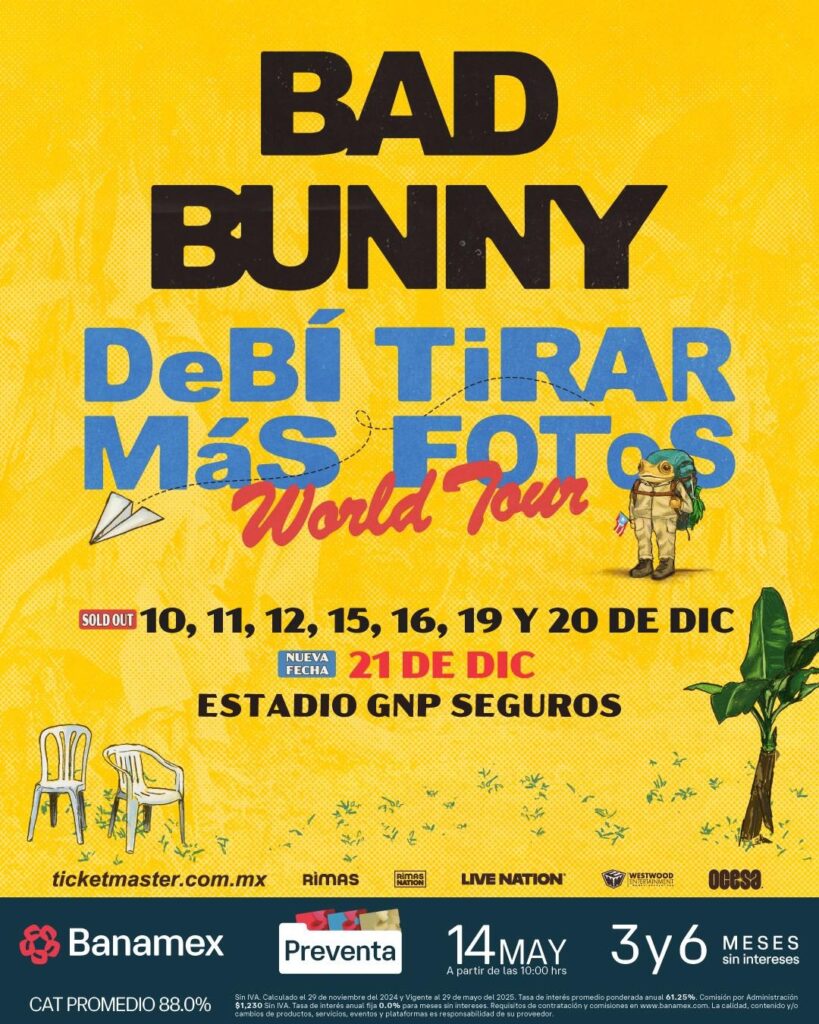 Bad Bunny conciertos de diciembre 2025 en CDMX.