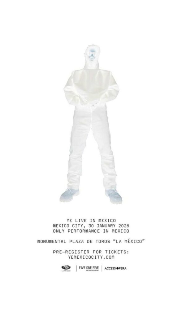 Póster del concierto de Kanye West en México.