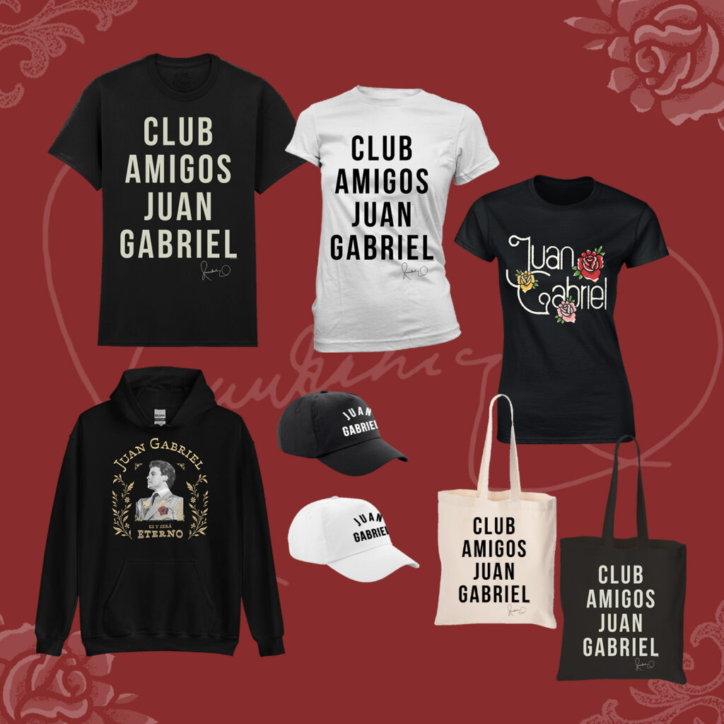 Playeras, sudaderas, gorras y tote bags de Juan Gabirel.