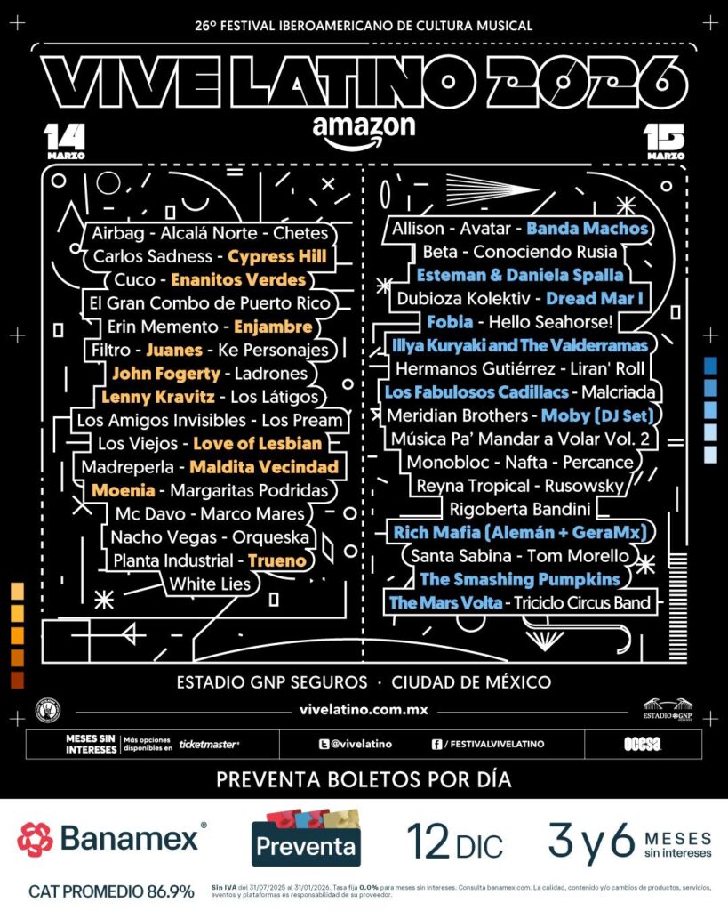 ¿Qué artista vas a ir al Vive Latino 2026?