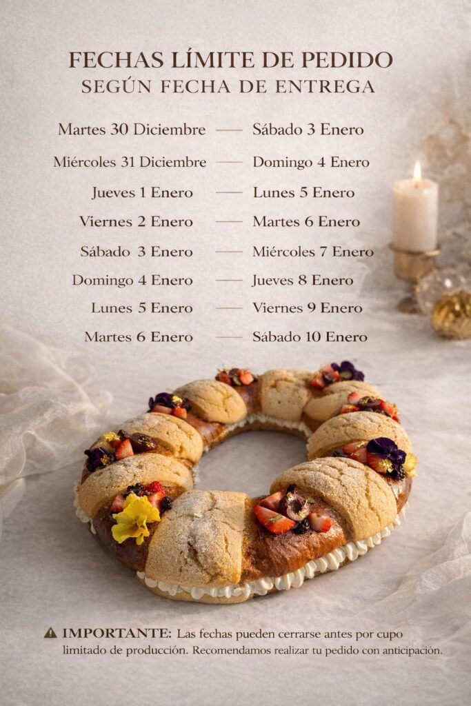 No olvides pedir tu rosca con anticipación.