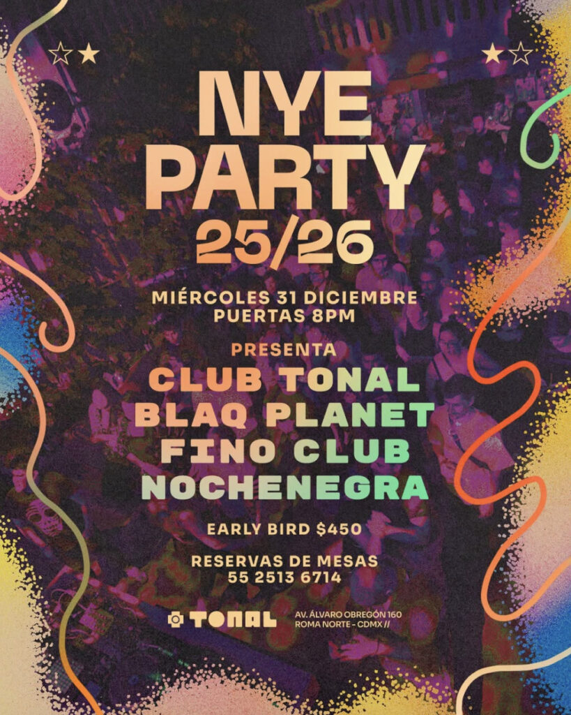 Póster de la fiesta de fin de años de Tonal.