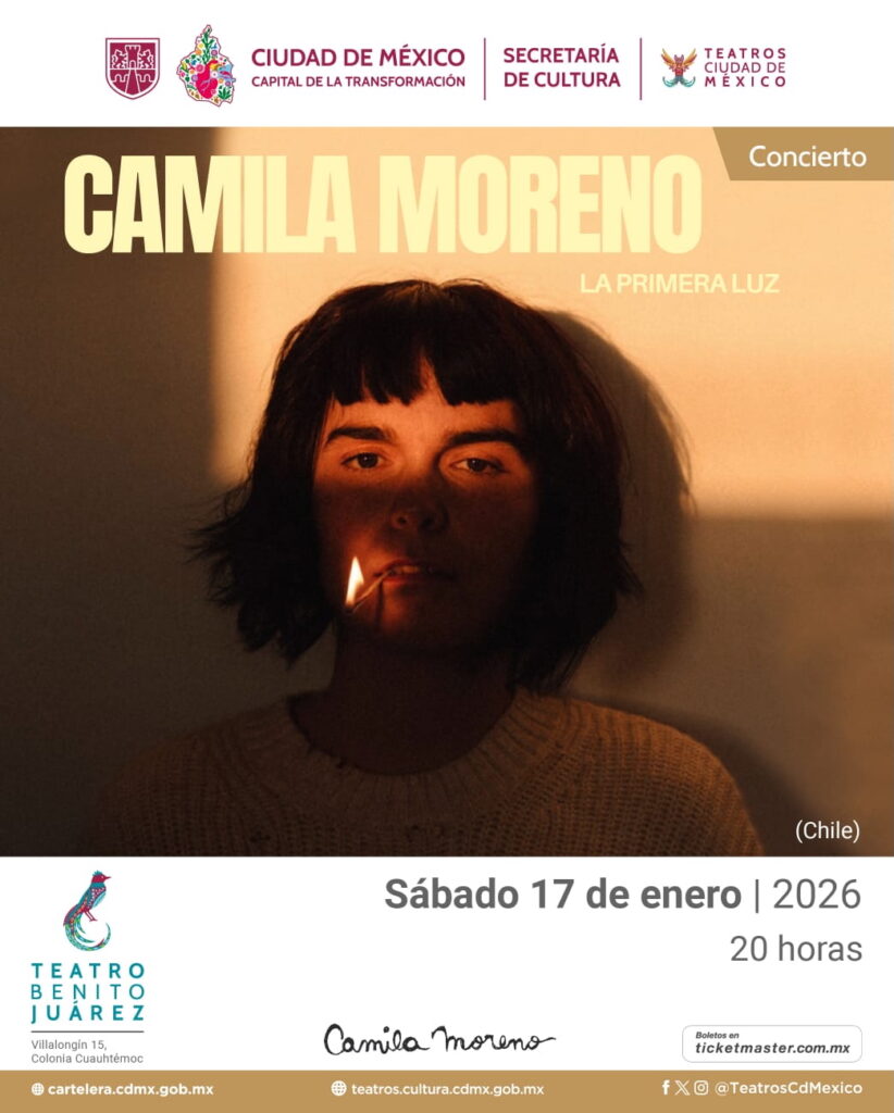 Póster del concierto de Camila Moreno en CDMX.