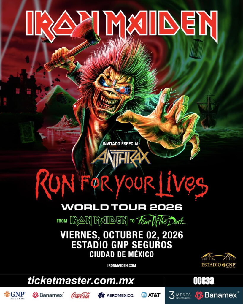 Póster del concierto de Iron Maiden en CDMX.