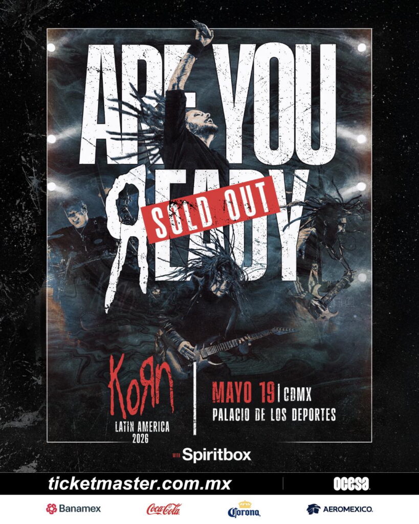 Póster del concierto de Korn en CDMX.