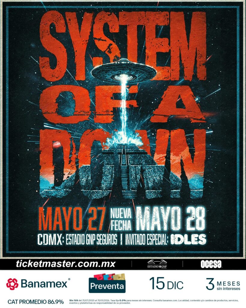 Póster del concierto de System of a Down.