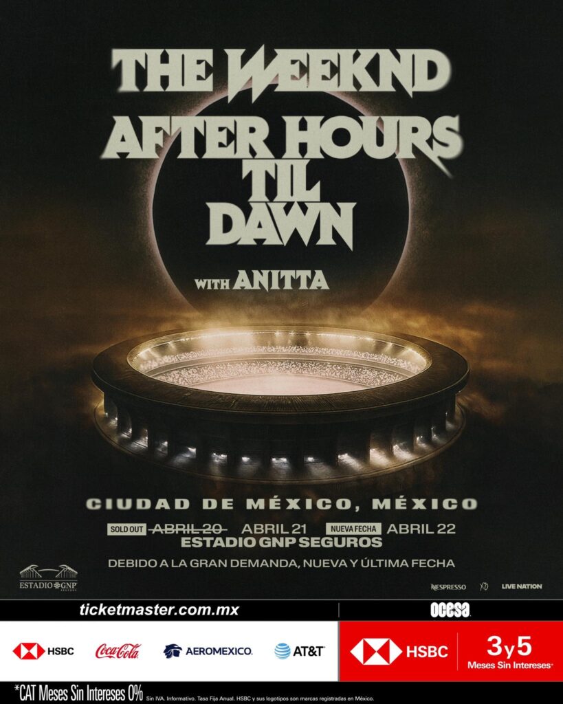 Póster del concierto de The Weeknd en CDMX.
