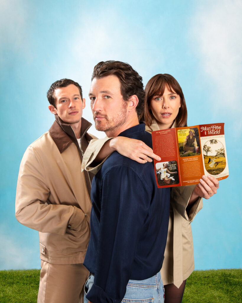 Callum Turner, Elizabeth Olsen y Miles Teller.