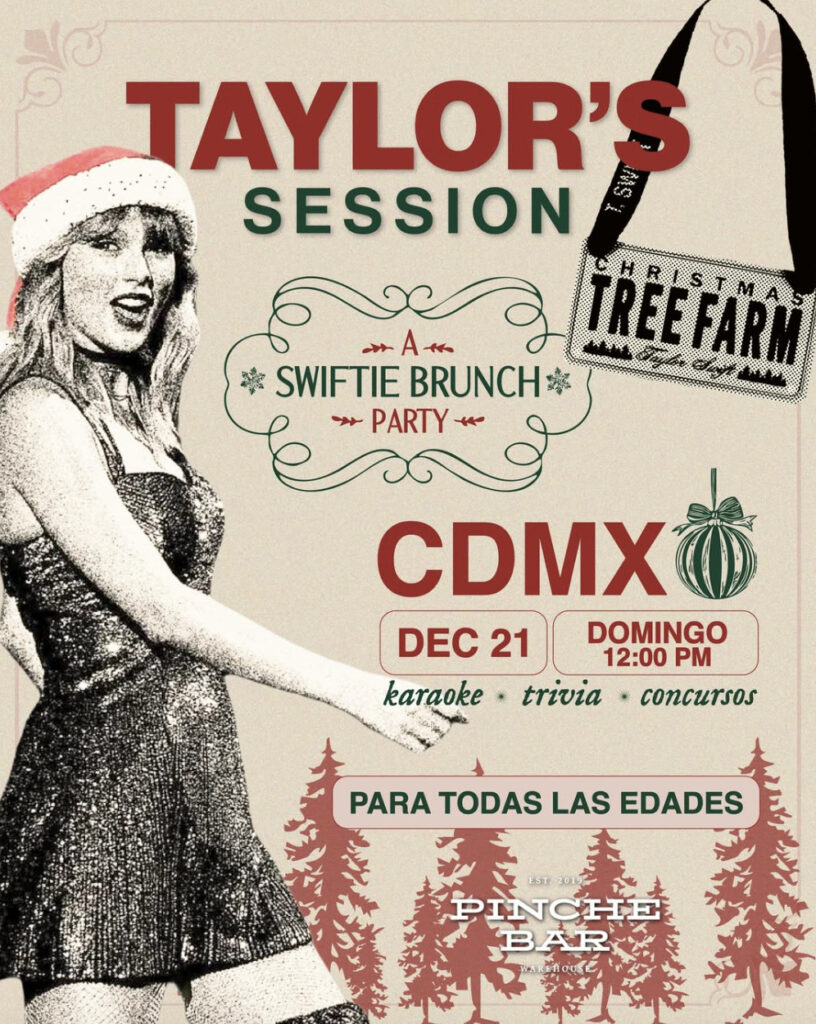Póster de la Posada Swiftie en CDMX.