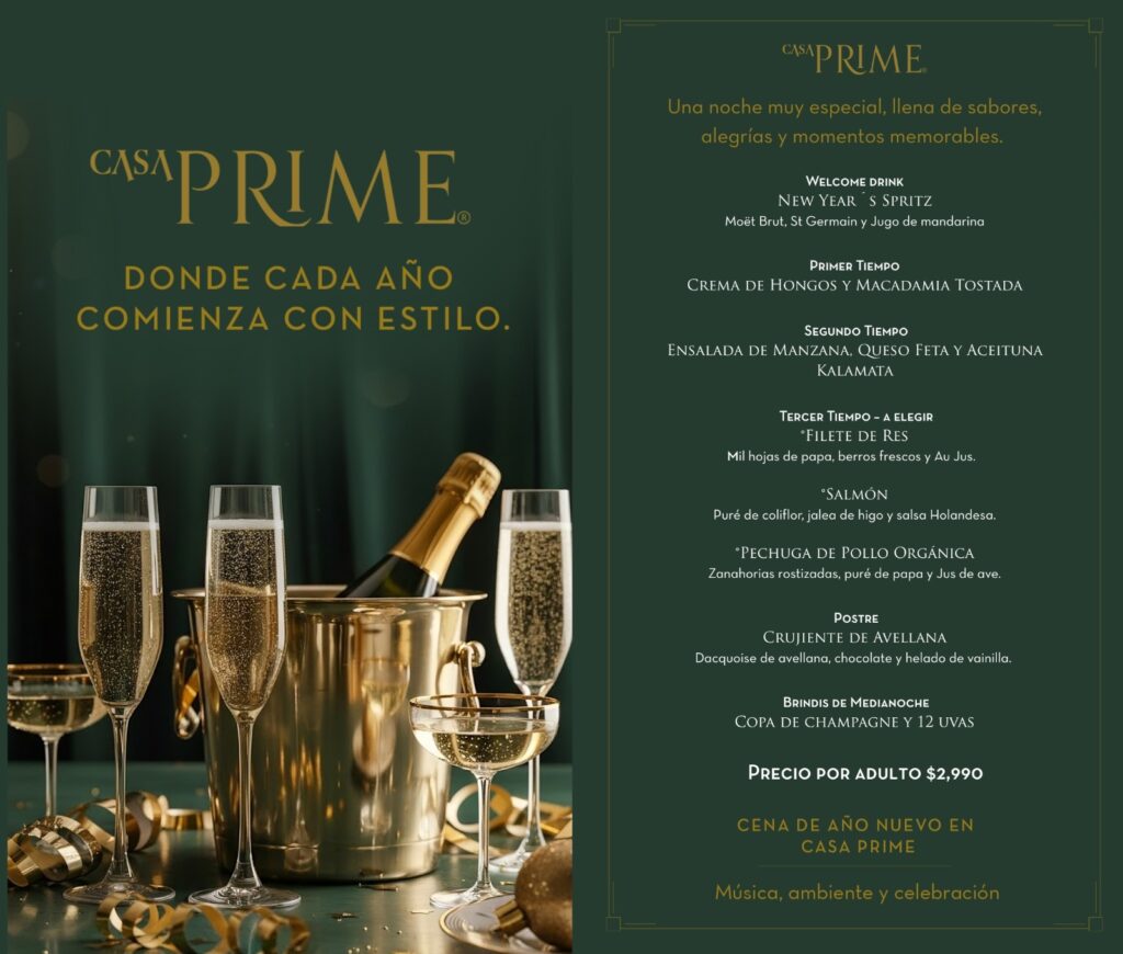 Recibe el año de la mejor forma en esta opción en cualquiera de sus sucursales: Masaryk, Insurgentes o Artz.