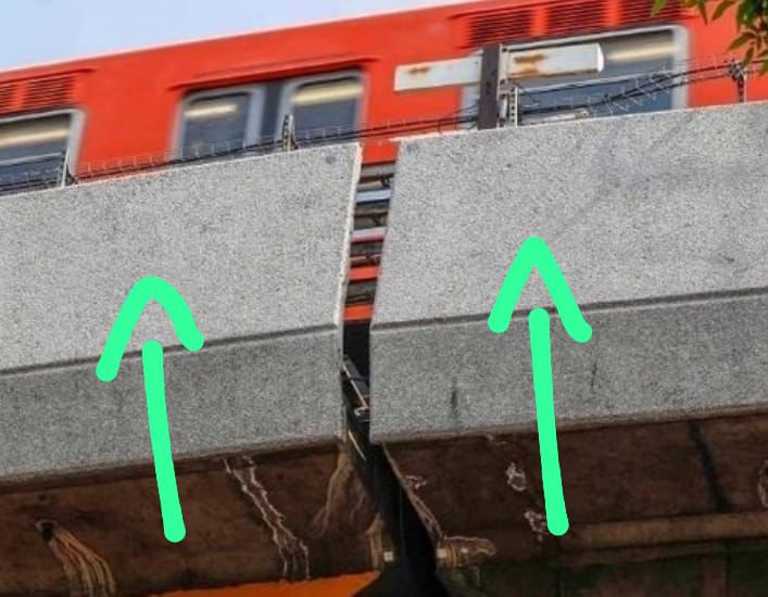 Separación entre estructuras de la Línea 4 del Metro