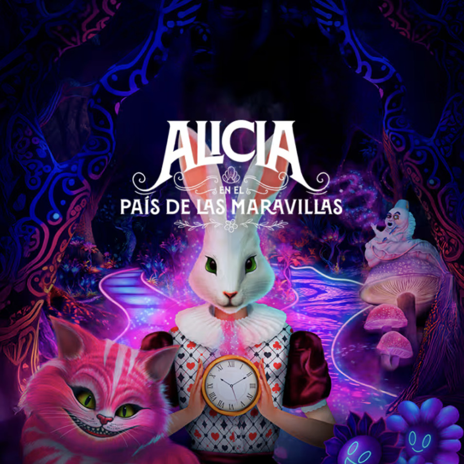 Conejo blanco, Gato de Cheshire y la Oruga.