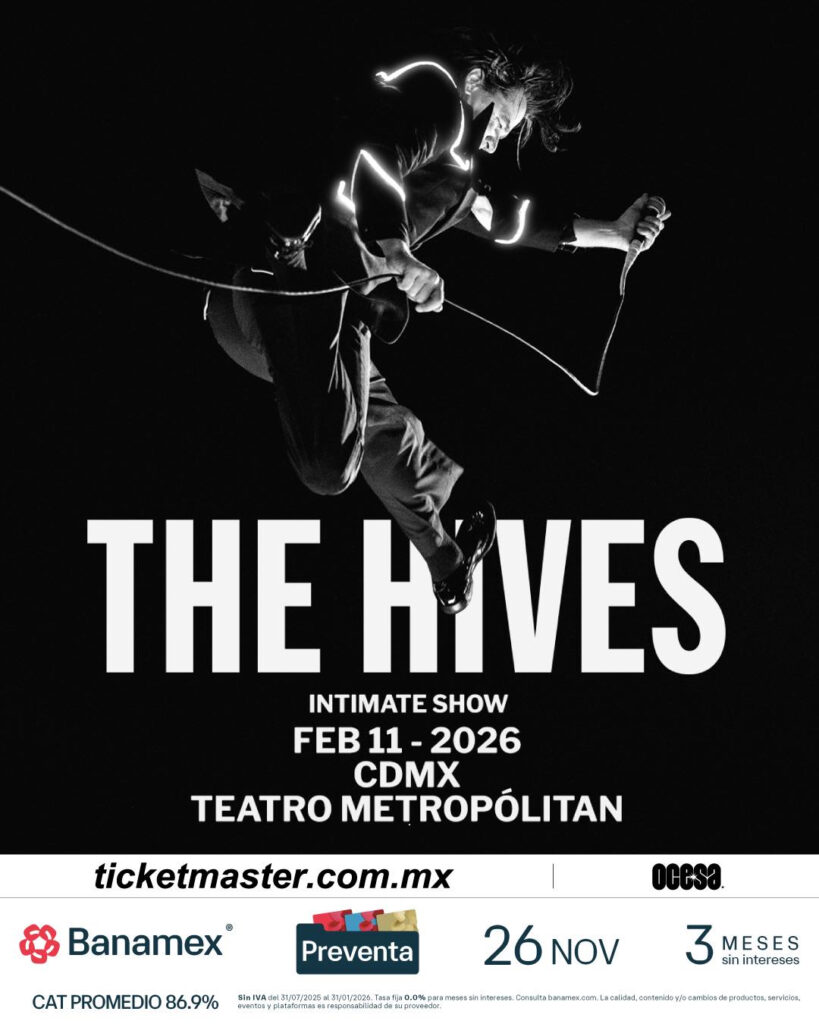 Póster del concierto de The Hives en CDMX.