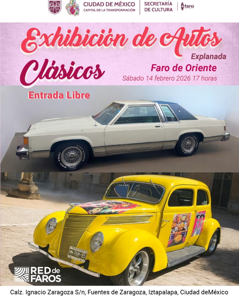 La muestra reunirá autos clásicos de distintas épocas como parte de las actividades culturales por el Día del Amor y la Amistad en la CDMX.