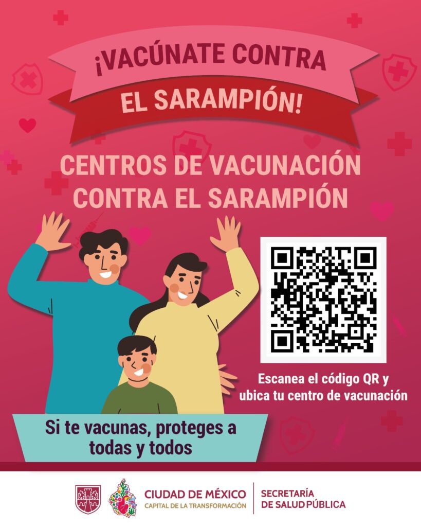 Código QR para ubicar los puntos donde se aplica la vacuna contra el sarampión