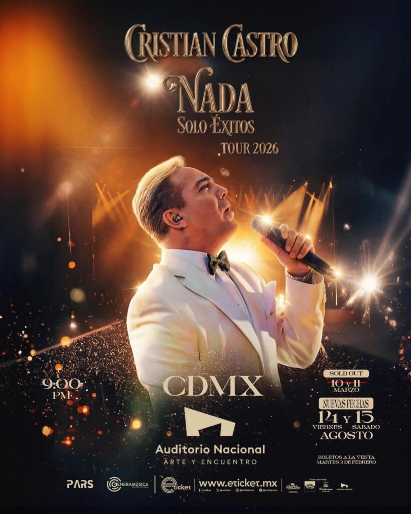Poster de los conciertos de Cristian en el Auditorio Nacional.