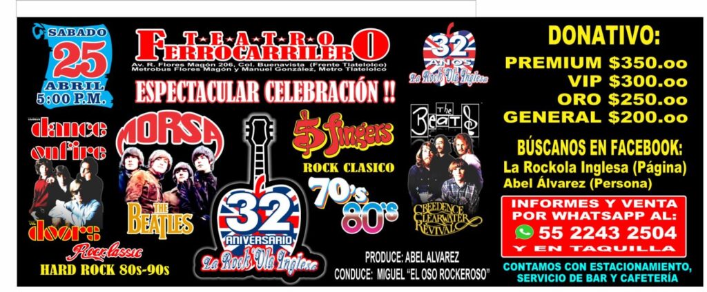 El evento empezará desde las 17:00 horas.