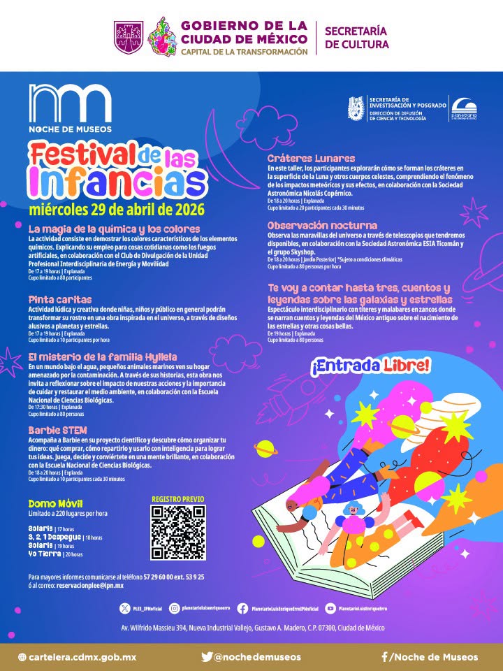 No te pierdas las actividades en el Planetario Luis Enrique Erro. 