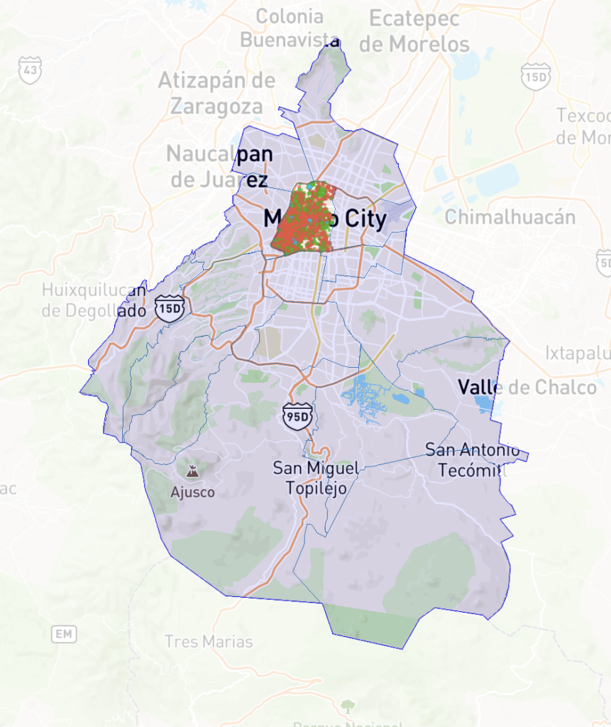 Mapa de Airbn en CDMX