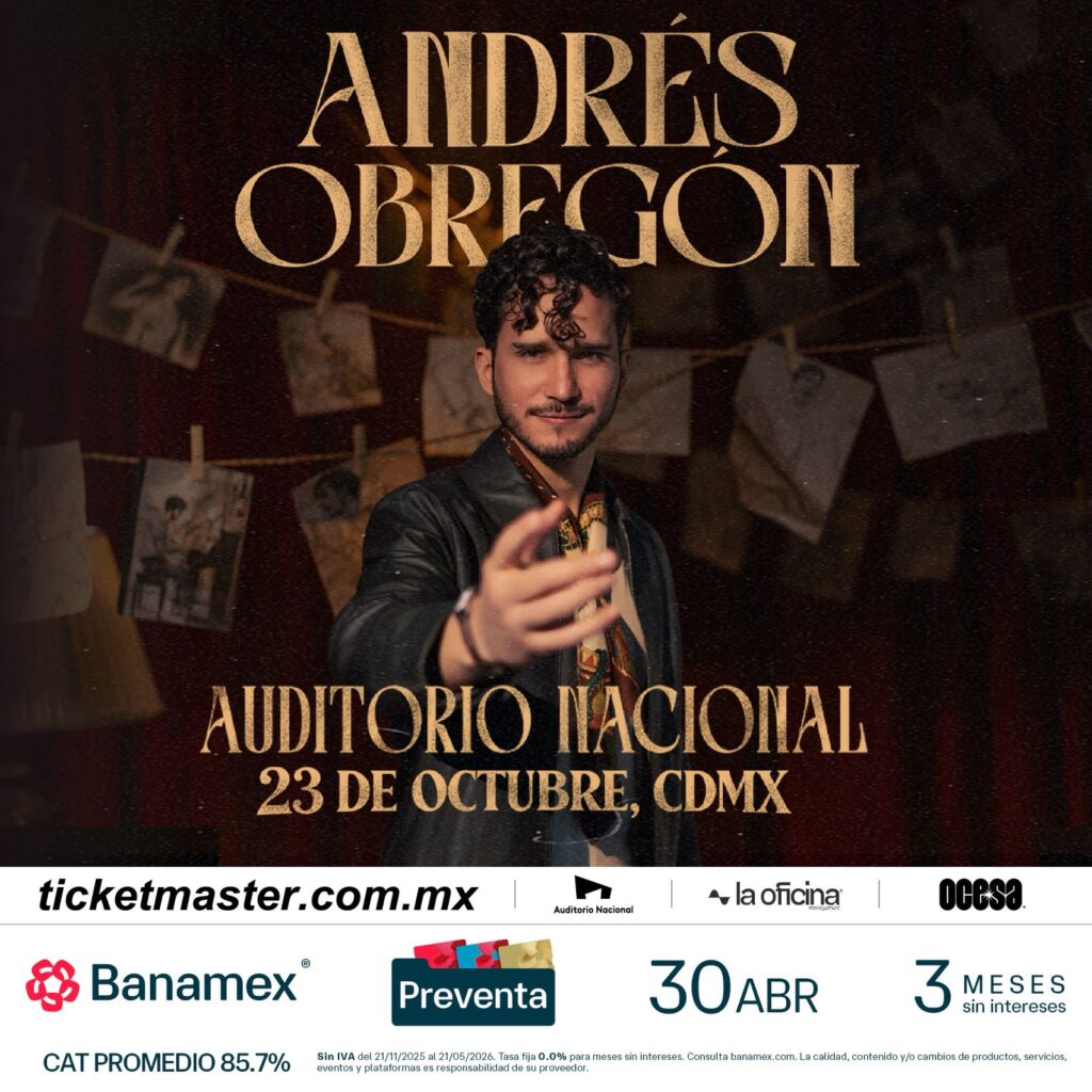 Póster del concierto de Andrés Obregón en el Auditorio Nacional.