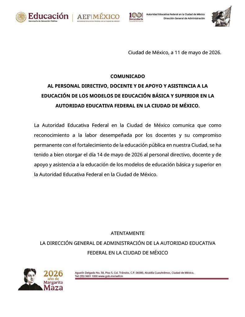 Extienden puente de mayo en escuelas de CDMX