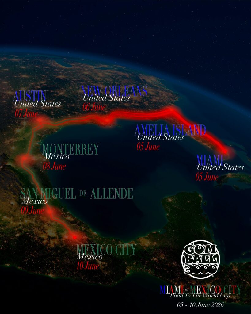 Ruta de la carrera Gumball 3000 2026.