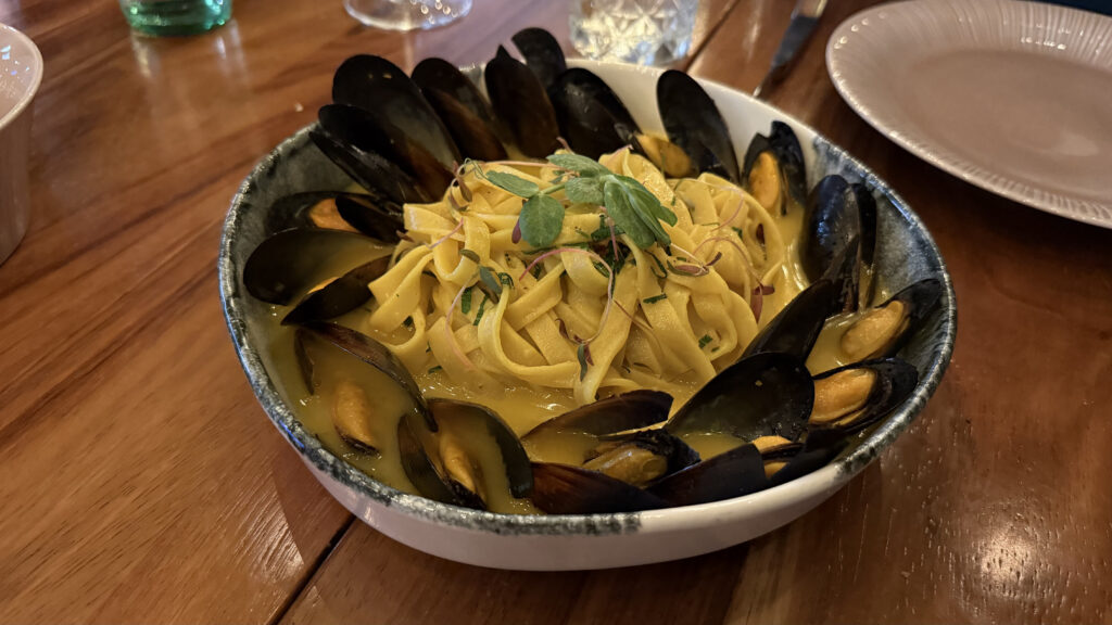 tagliatelle con mejillones de Castelani