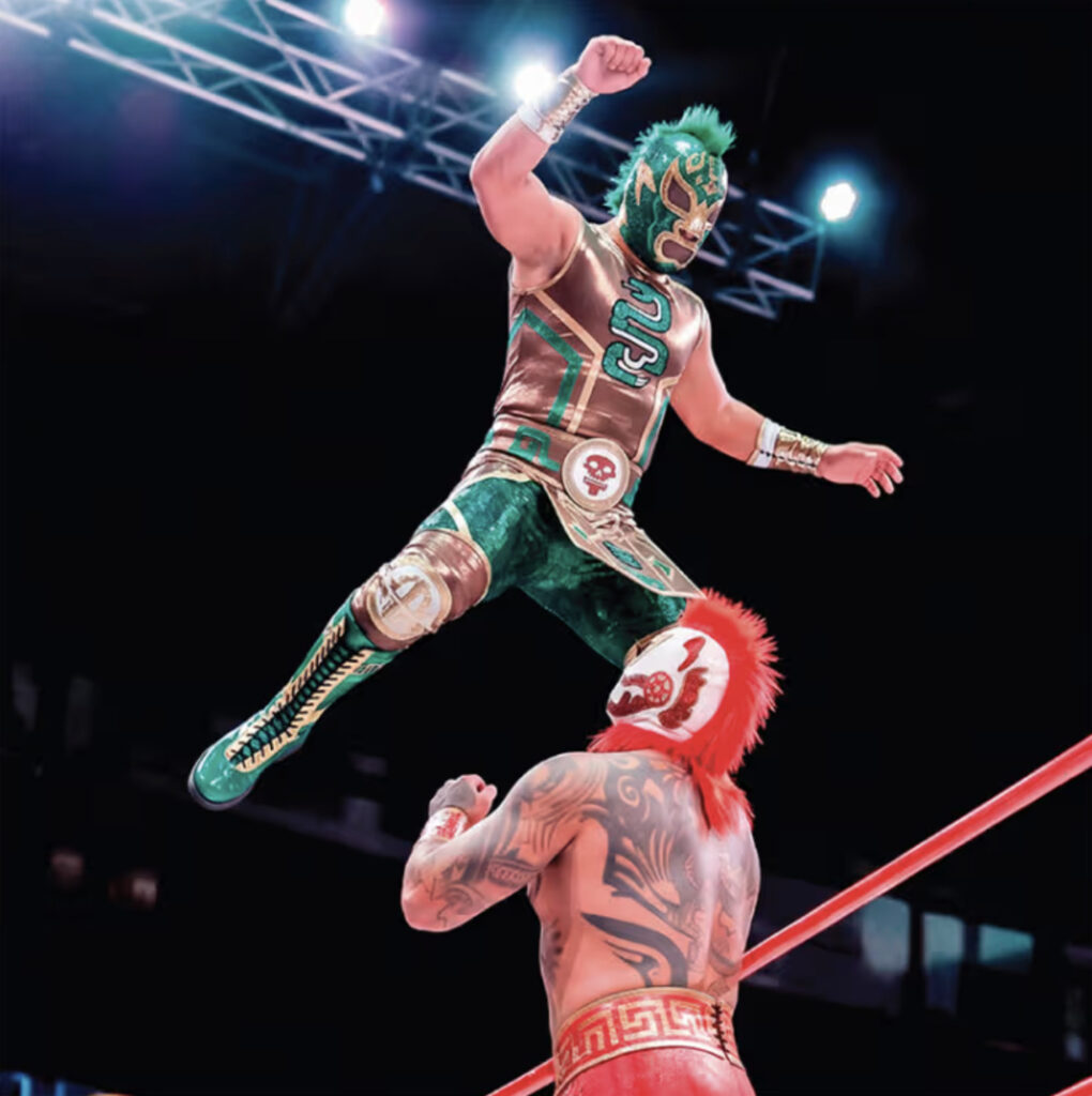 luchadores en el ring