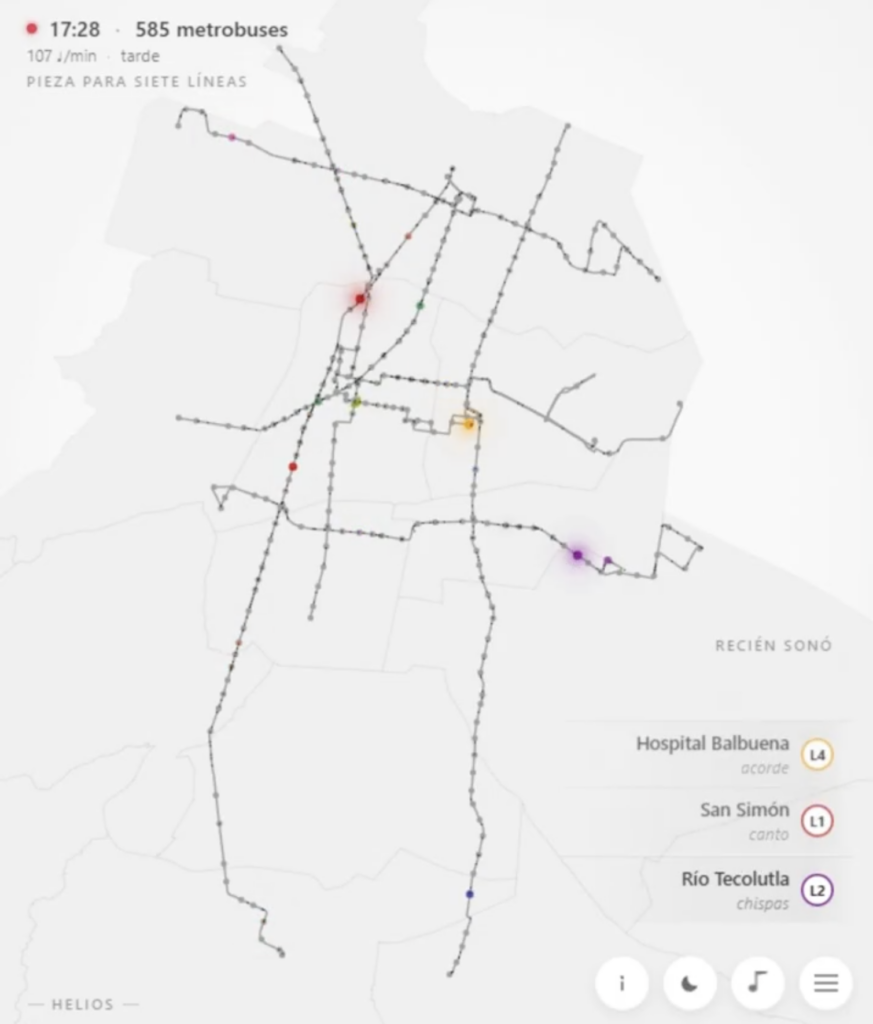 Mapa del Metrobús con sonido de organillo