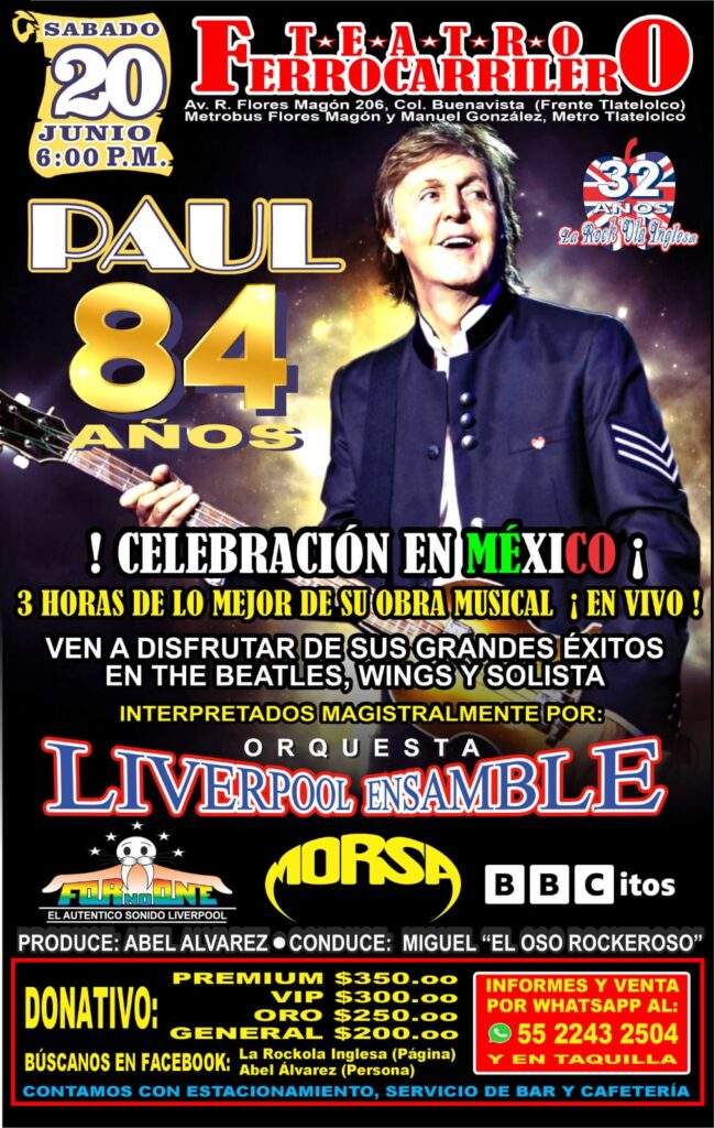 Celebra los 84 años de Paul McCartney con un concierto sinfónico en la CDMX. 