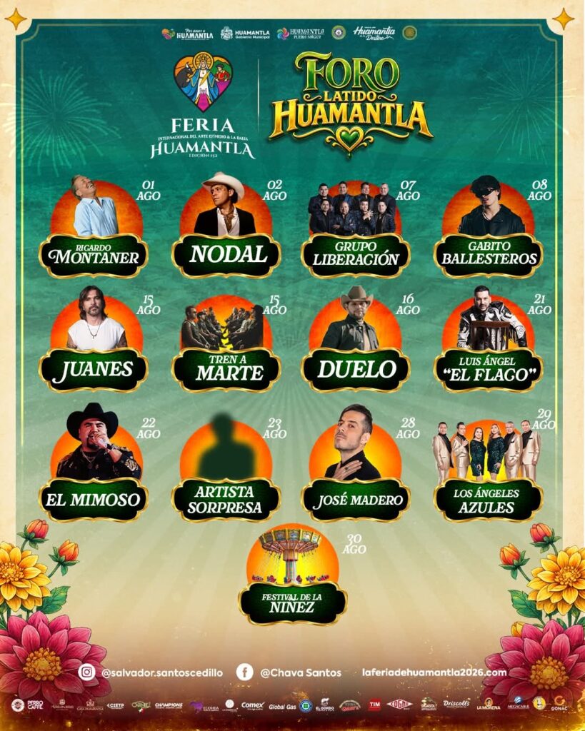 Checa el cartel completo de la Feria de Huamantla. 